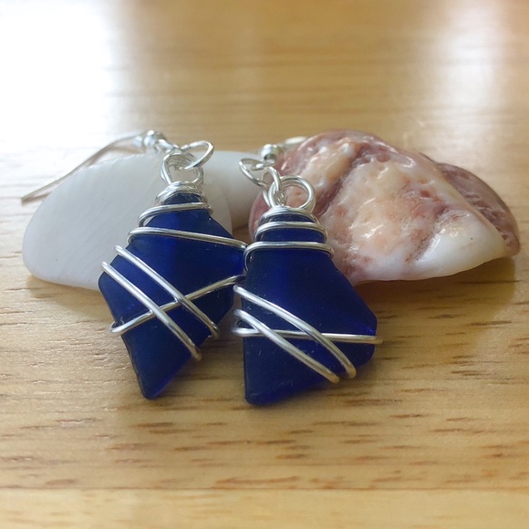 Jewelry - Cobalt Blue Hawaiian Seaglass Earrings